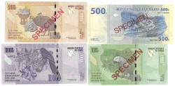 Congo. 500/1000/5000/10000 Francs. Banknotes. Type 2005-2013. - UNC.