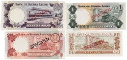 Sierra Leone. 0,50/1/2/5 Leones. Banknotes. Type 1978. - UNC.