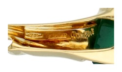 No Reserve - Damiani 18K geelgouden papegaai hanger met chrysopraas en diamant.