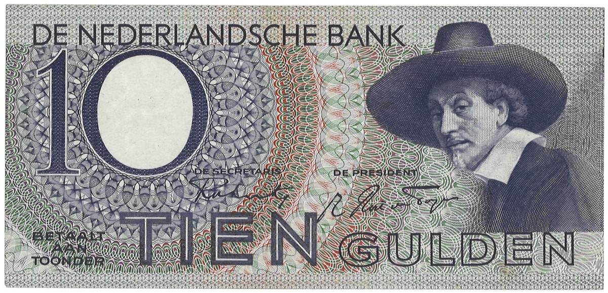 Nederland. 10 Gulden. Misdruk. Type 1943. - Prachtig.