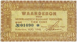 Nederland. 10 Cent. Waardebon. Type 1946. Type Rijnvaart. - Fraai.