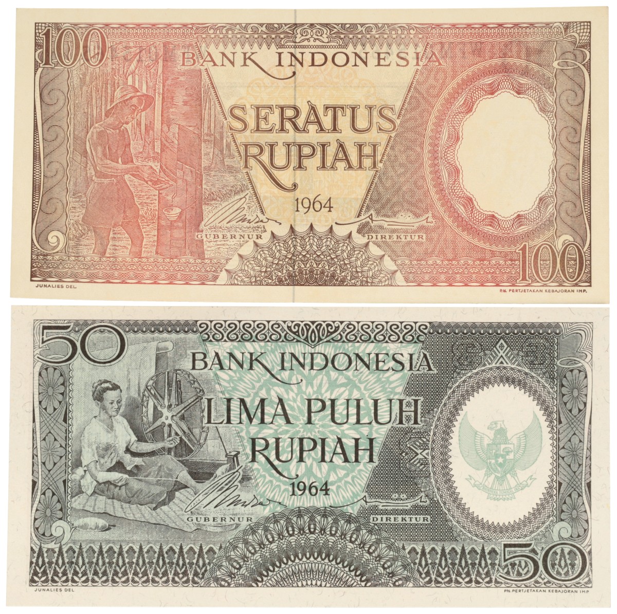 Indonesia. 50/100 Rupiah. Banknote. Type 1964. - UNC.