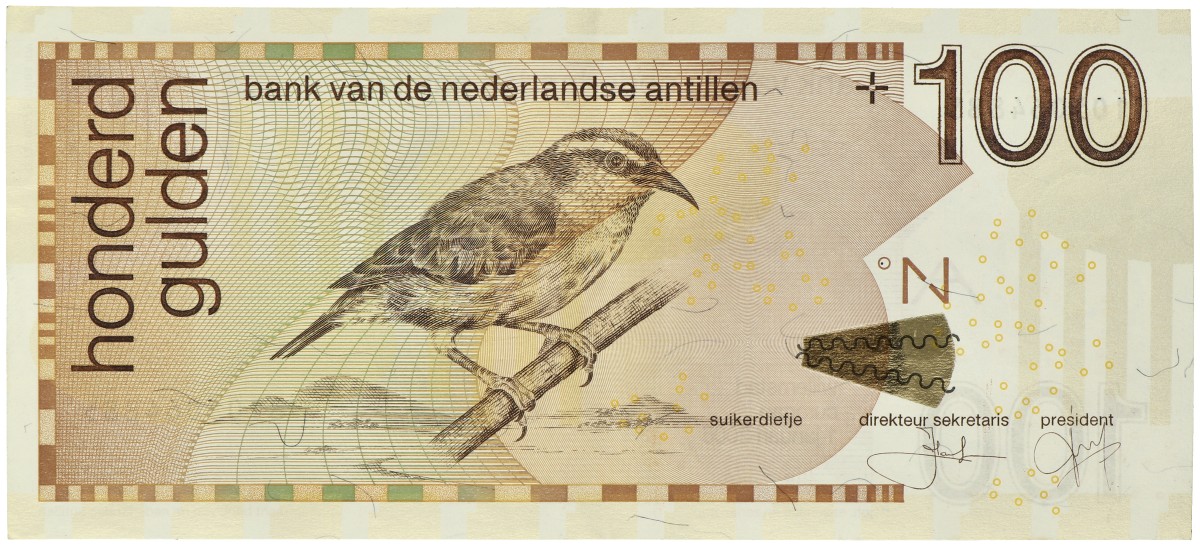 Netherlands-Antilles. 100 Gulden. Banknote. Type 1998. - Extremely fine.