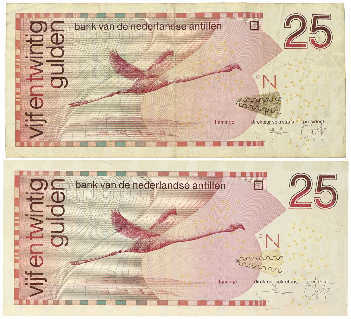 Netherlands-Antilles. 2x 25 Gulden. Banknotes. Type 2003-2011. - Fine – UNC.