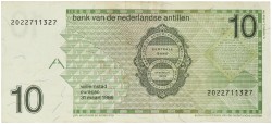 Netherlands-Antilles. 10 Gulden. Banknote. Type 1986. - Fine / Very fine.