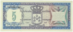 Netherlands-Antilles. 5 Gulden. Banknote. Type 1979. - UNC.