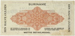 Suriname. ½ Gulden. Zilverbon. Type 1942. - Fine / Very fine.