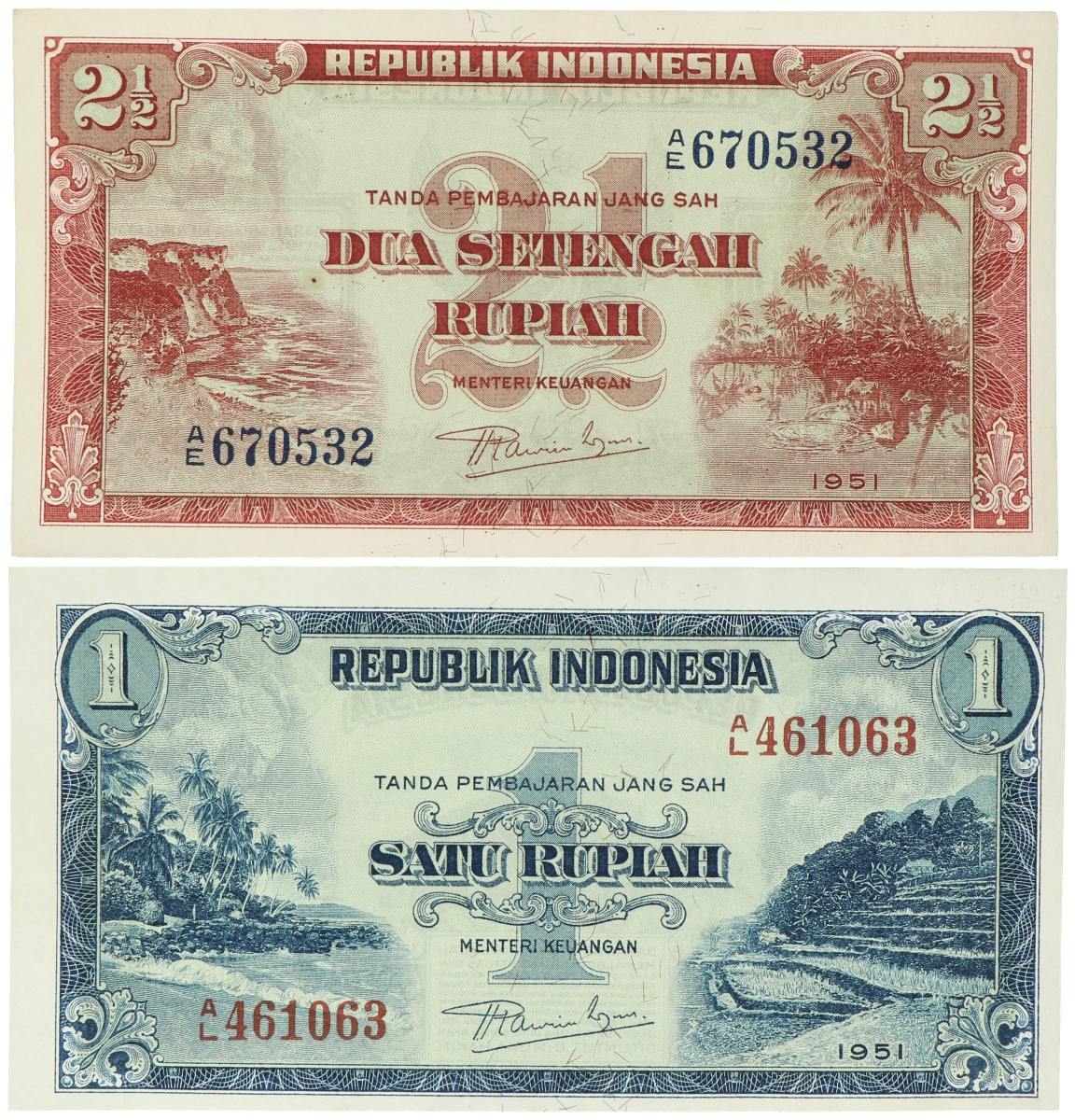 Indonesia. 1/2,5 Rupiah. Banknote. Type 1951. - UNC.