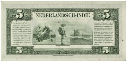 Netherlands-Indies. 5 Gulden. Muntbiljet. Type 1943. - Very fine +.