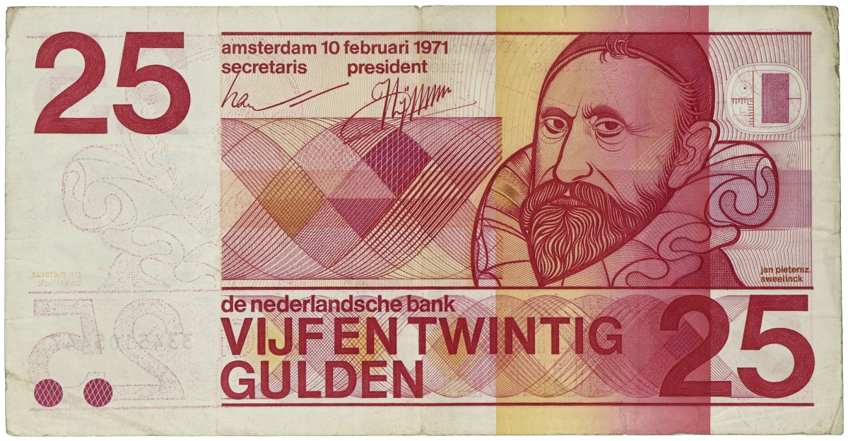 Nederland. 25 Gulden. Misdruk. Type 1971. - Zeer Fraai.