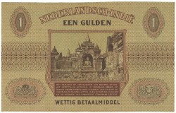 Netherlands-Indies. 1 Gulden. Muntbiljet. Type 1940. - Extremely fine.