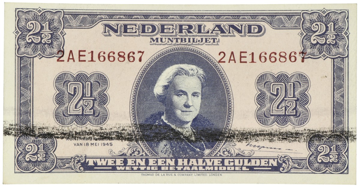 Nederland. 2½ Gulden. Misdruk. Type 1945. - Prachtig.