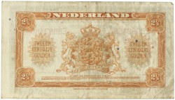 Nederland. 2½ Gulden. Misdruk. Type 1943. - Prachtig.