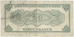 Rwanda - Burundi. 20 Francs. Banknote. Type 1960. - Extremely fine.