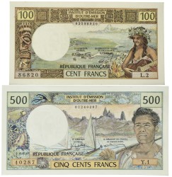 New Caledonia. 100/500 Francs. Banknotes. Type 1969-1992. - UNC.