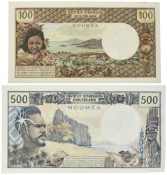 New Caledonia. 100/500 Francs. Banknotes. Type 1969-1992. - UNC.