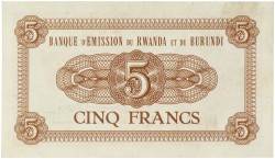 Rwanda - Burundi. 5 Francs. Banknote. Type 1961. - Extremely fine.