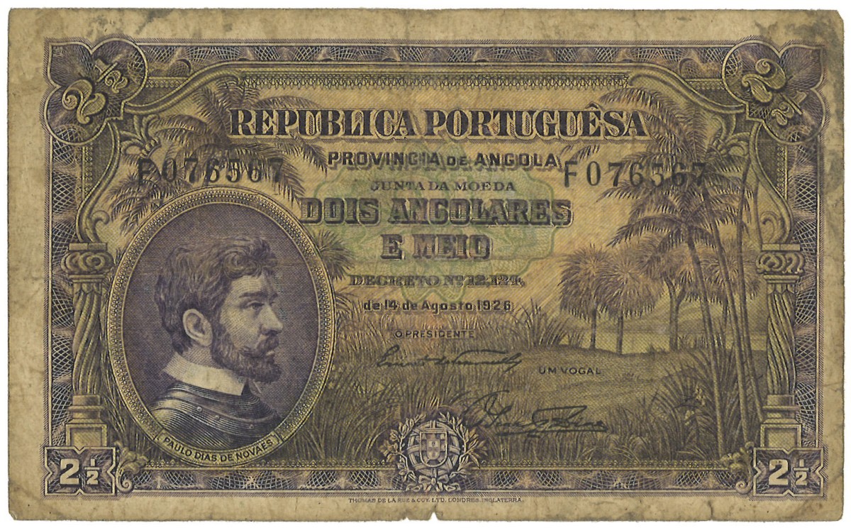 Portugal. 2½ Angolares. Banknote. Type 1926. - Fine.