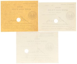 Nederland. 25 cent UNC / 50 cent Zeer Fraai/Prachtig / 1 Gulden Prachtig. Noodgeld. Type 1940. Type Geleen.