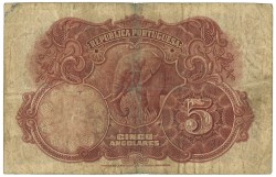 Portugal. 5 Angolares. Banknote. Type 1926. - Fine.