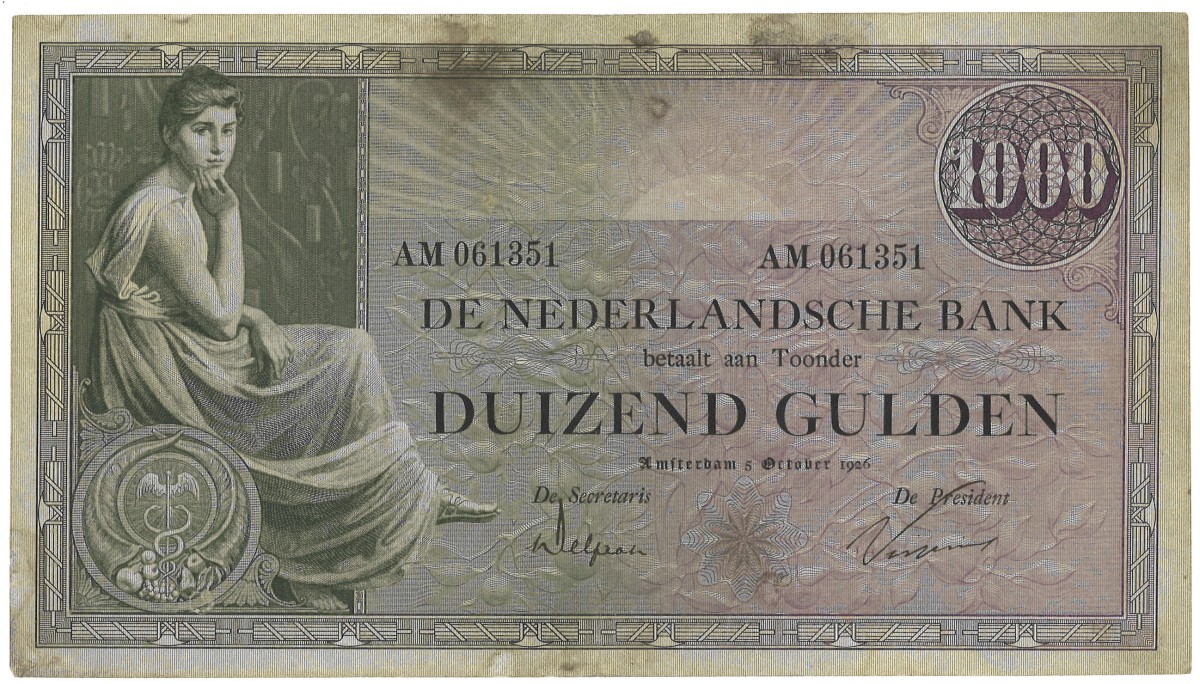 Nederland. 1000 Gulden. Bankbiljet. Type 1926. - Fraai.