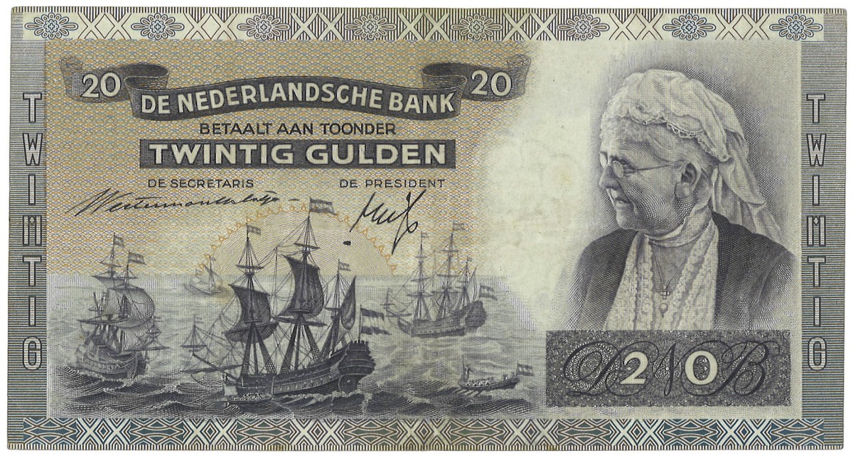 Nederland. 20 Gulden. Bankbiljet. Type 1939. - Fraai.