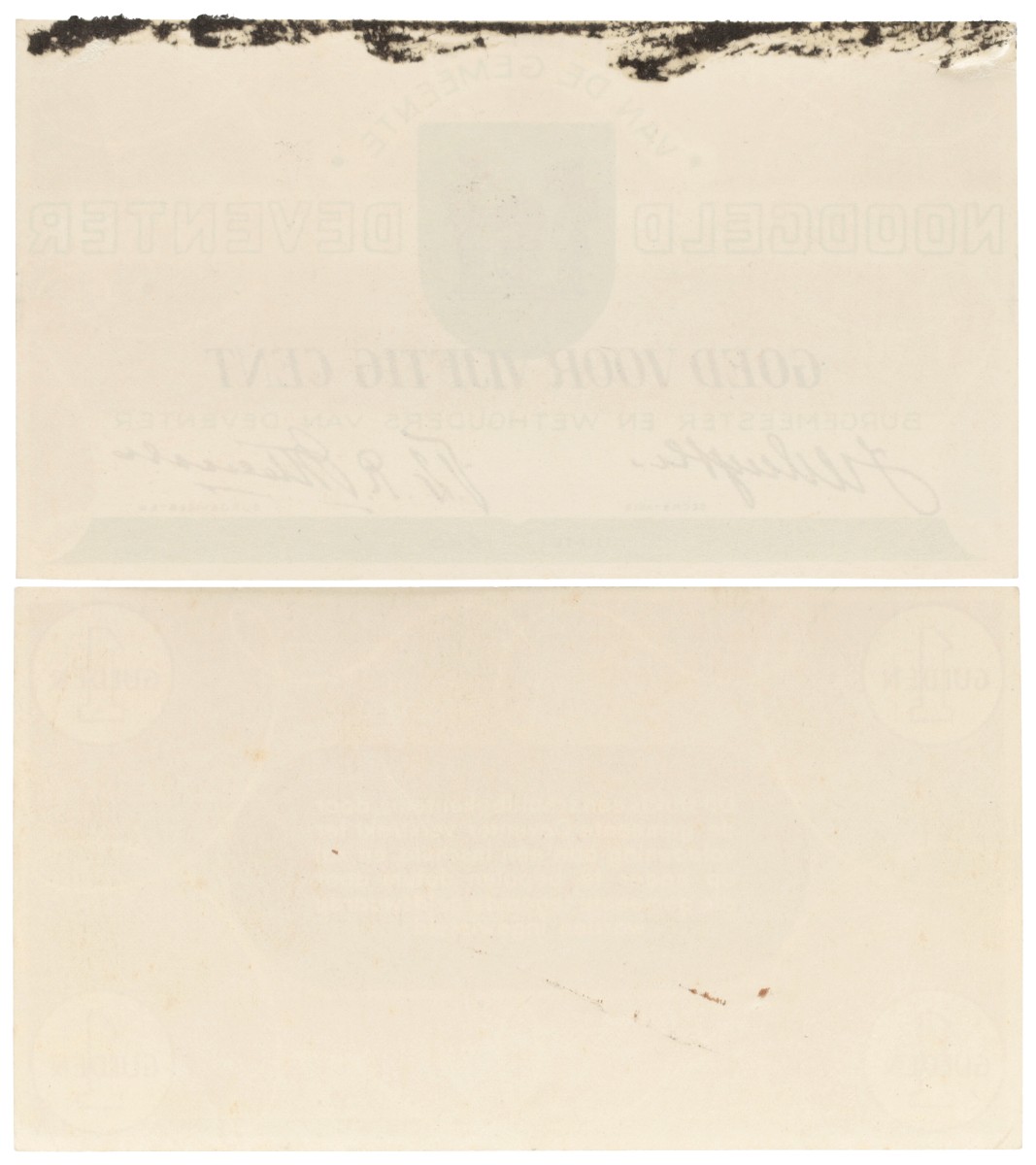 Nederland. 50 cent / 1 Gulden. Noodgeld. Type 1940. Type Deventer. - UNC.