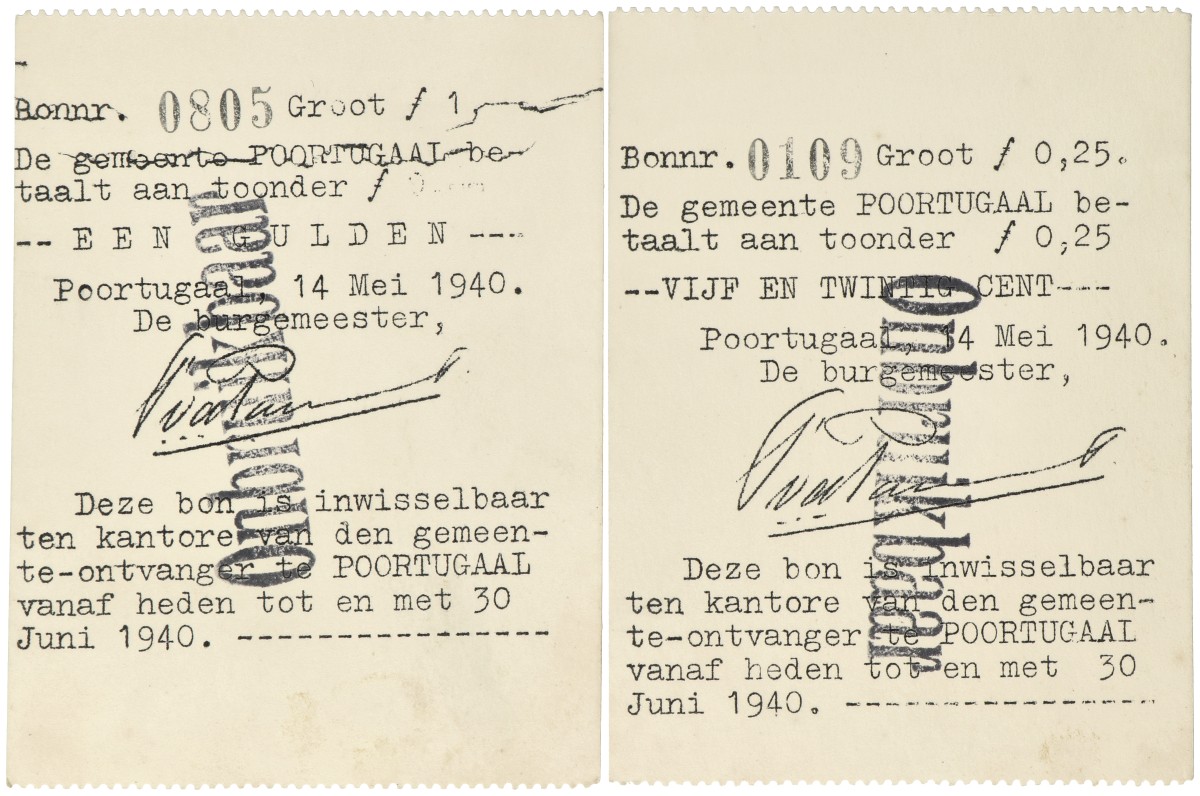 Nederland. 25 cent / 1 Gulden. Noodgeld. Type 1940. Type Poortugaal. - UNC.