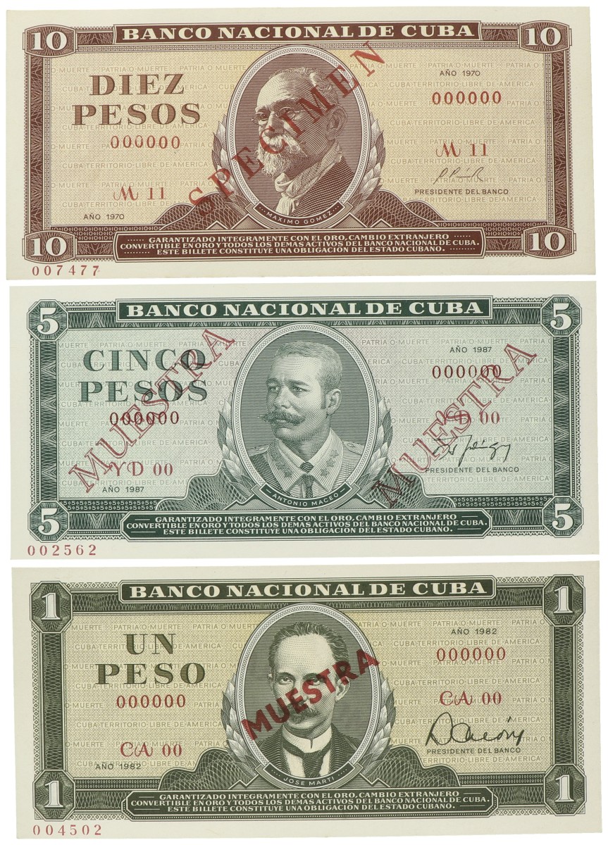 Cuba. 1/5/10 Pesos. Banknotes. Type 1970. - UNC.