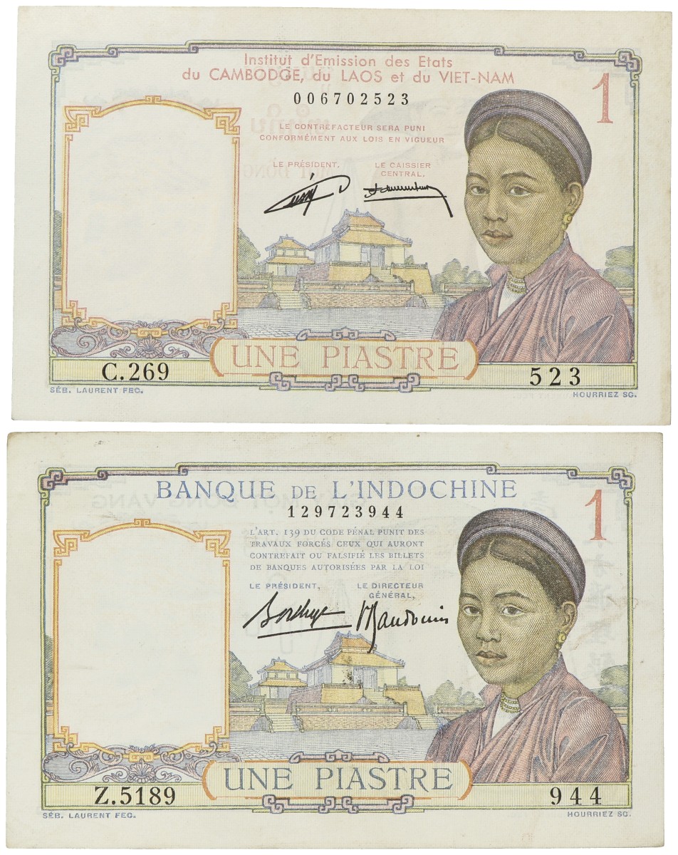 Vietnam. 1/1 Piastre. Banknotes. Type ND. - About UNC.