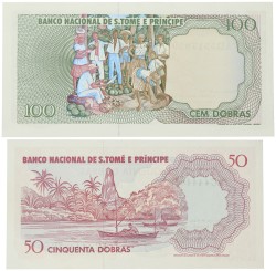 Sao Tomé en Principe. 50/100 Dobras. Banknotes. Type 1982. - UNC.