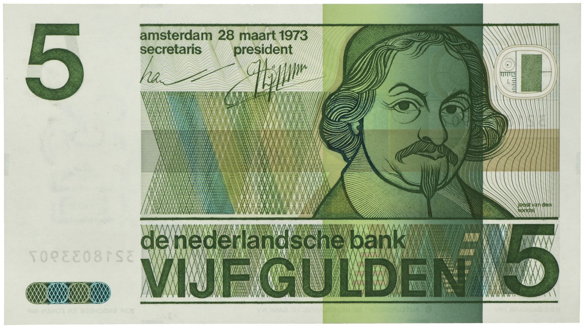 Nederland. 5 Gulden. Bankbiljet. Type 1973. - UNC