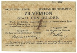 Nederland. 1 Gulden. Misdruk. Type 1914. - Prachtig.