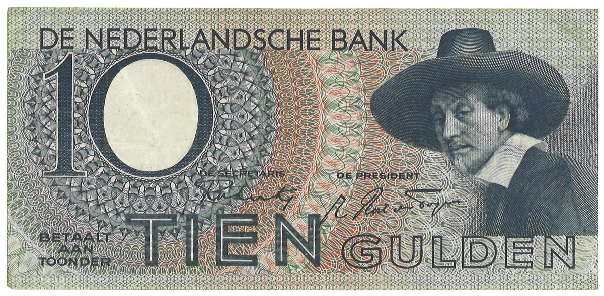 Nederland. 10 Gulden. Misdruk. Type 1943. - Zeer Fraai.