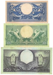 Netherlands-Indies. 5/10/50 Rupiah. Banknotes. Type 1959. - Very fine – UNC.