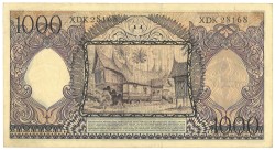 Indonesia. 1000 Rupiah. Banknote. Type 1958. - Very fine.