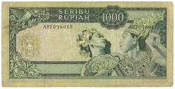 Indonesia. 1000 Rupiah. Banknote. Type 1960. - Fine.