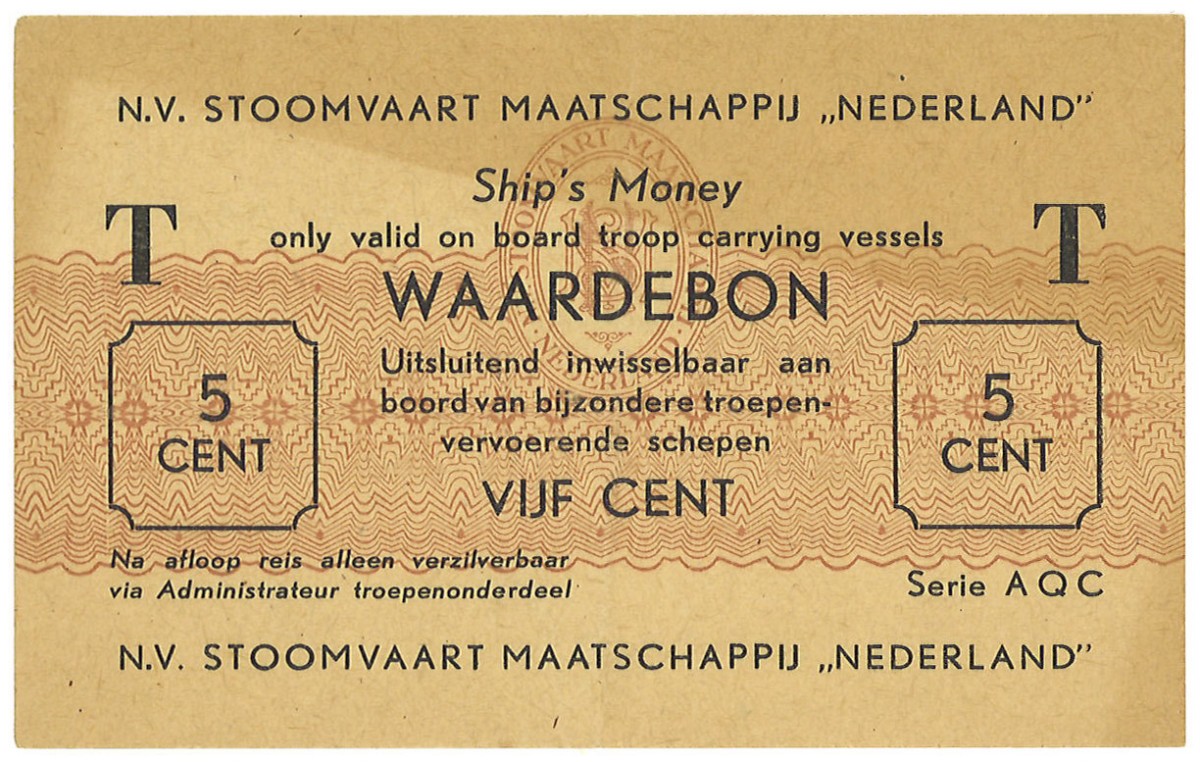 Nederland. 5 Cent. Waardebon. - Zeer Fraai.