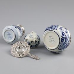 3-delig lot Delfts blauw met zilver.