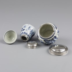 3-delig lot Delfts blauw met zilver.