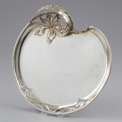 Presenteerschaal / cabaret Jugendstil, zilver.