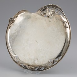 Presenteerschaal / cabaret Jugendstil, zilver.