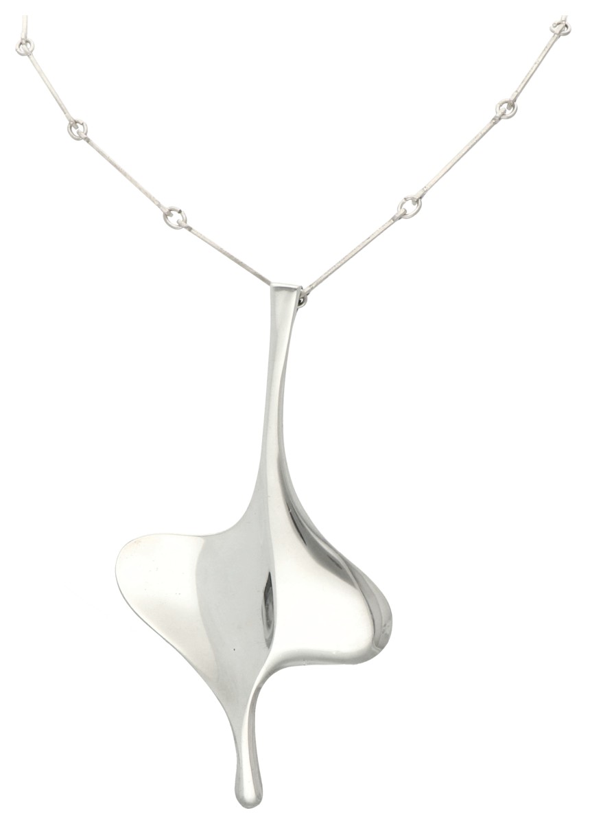 David Andersen sterling zilveren collier en modernistische hanger.