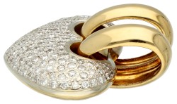 Chimento 18K geelgouden heart hanger bezet met ca. 2.50 ct. diamant.