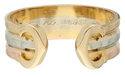 Cartier 'C de Cartier Trinity' 18K tricolour gouden ring.