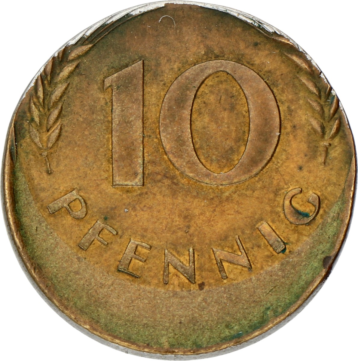 Germany. BRD. 10 Pfennig - Error strike, Offstrike. 1967.