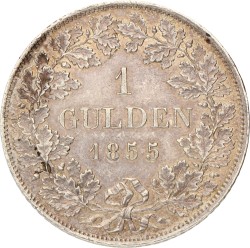 German states. Bavaria. Maximilian II. 1 Gulden. 1855. XF -