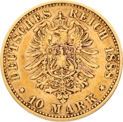 German states. Hessen. Lüdwig IV. 10 Mark. 1888 A. VF +.