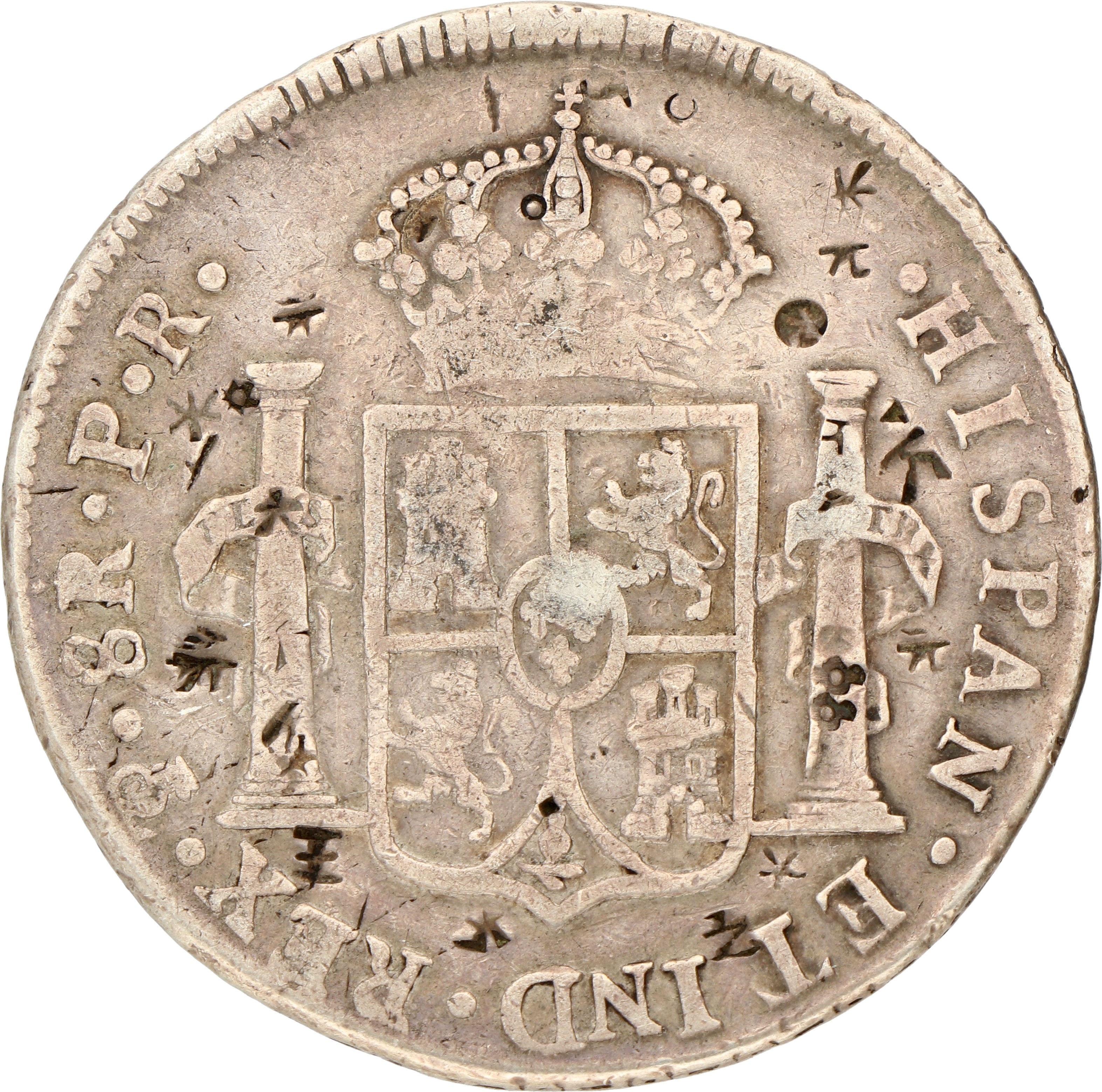 Bolivia. Spanish colony. Carlos IV. 8 reales - With Asian bankermarks. 1791 PR. VF +.