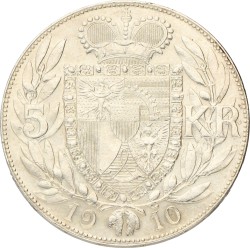 Liechtenstein. Johann II. 5 Krone. 1910. VF / XF.